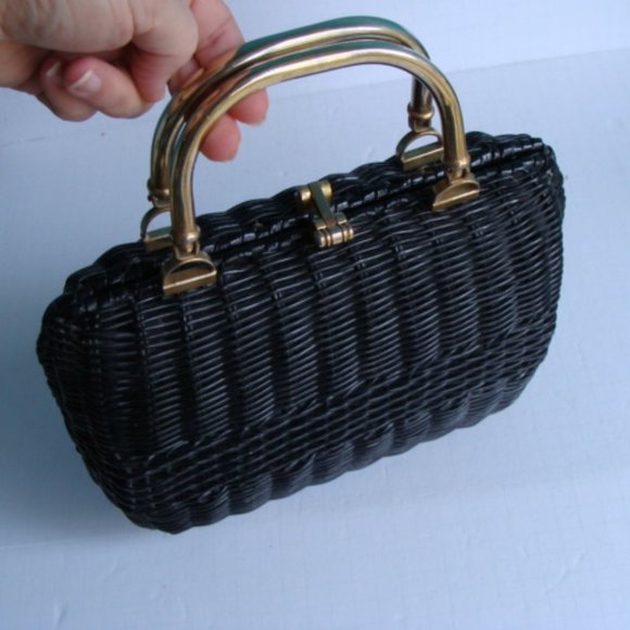 Black wicker purse Clearance